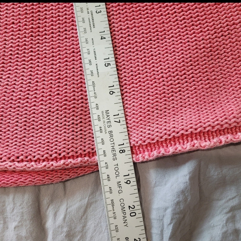 American Eagle Womens SZ XS Oversized crop Cotton‎ Knit Sweater distressed Pink - Picture 10 of 11